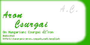 aron csurgai business card